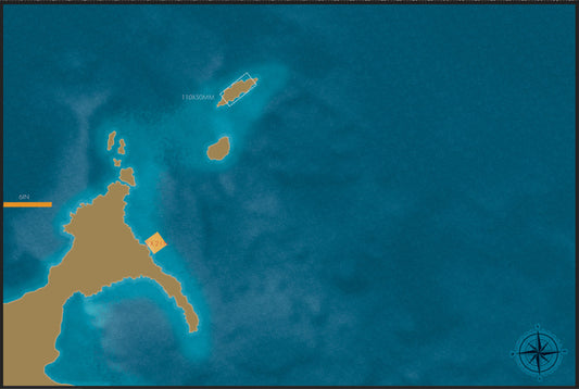 The battlemat design "Battle of Aboukir Bay (Battle of the Nile)" (6x4ft) for tinywargames.co.uk.
