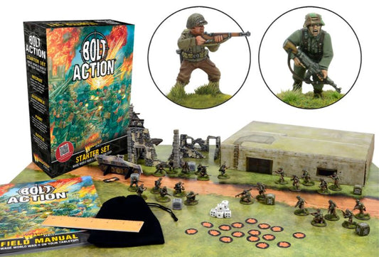 Bolt Action Starter Set + 4x4ft Grass Gaming Cloth – Battle Ready!